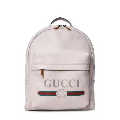 White gucci store backpack