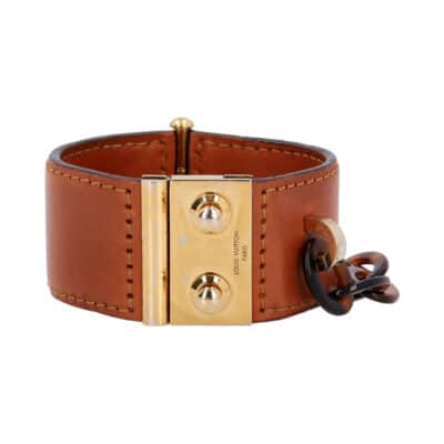Product LOUIS VUITTON Leather Nomade Lock Me Cuff Bracelet