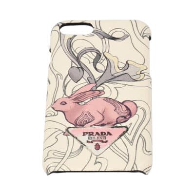 Product PRADA Leather Rabbit iPhone 7 Cover White/Pink