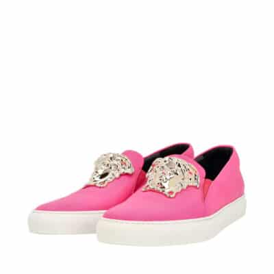 Product VERSACE Leather Pallazo Medusa Slip-On Sneakers Pink