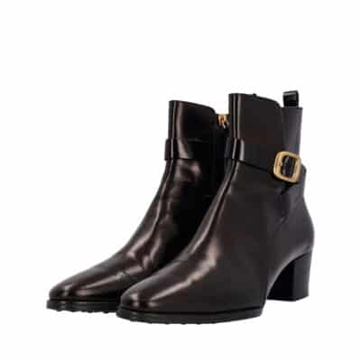 Product TOD'S Leather Buckle Ankle Boots Black