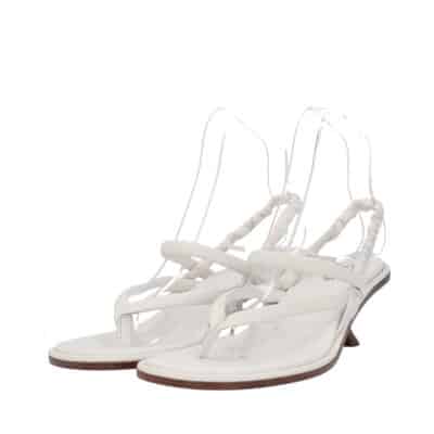 Product TOD'S Leather Kitten Heel Thong Sandals White