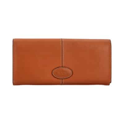 Product TOD'S Leather Logo Patch Wallet Brown