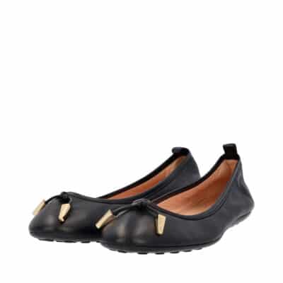 Product TOD'S Leather Studded Ballerina Flats Black