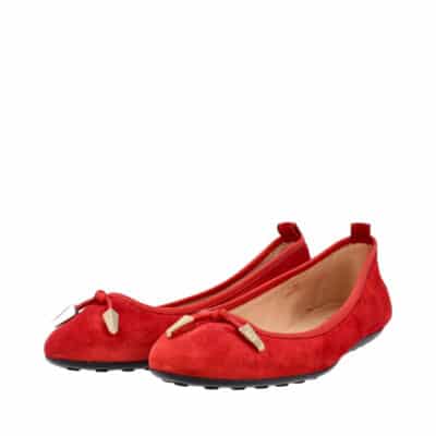 Product TOD'S Suede Studded Ballerina Flats Red