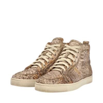 Product CHRISTIAN LOUBOUTIN Python Louis High Top Sneakers Gold/Grey