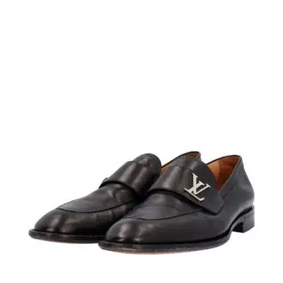 Louis Vuitton Black Leather Velcro Strap Derby Size 40.5 Louis