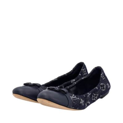 Louis Vuitton Navy Blue Denim Espadrille Flats Size 37 Louis Vuitton