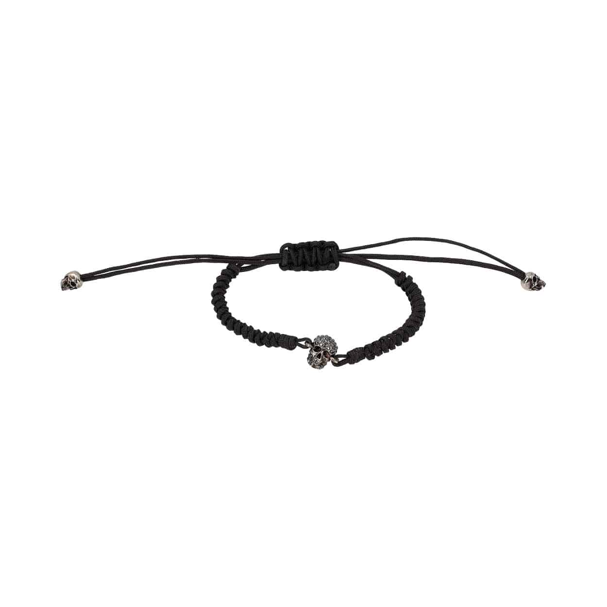 ALEXANDER MCQUEEN Pavé Skull Friendship Bracelet Black | Luxity