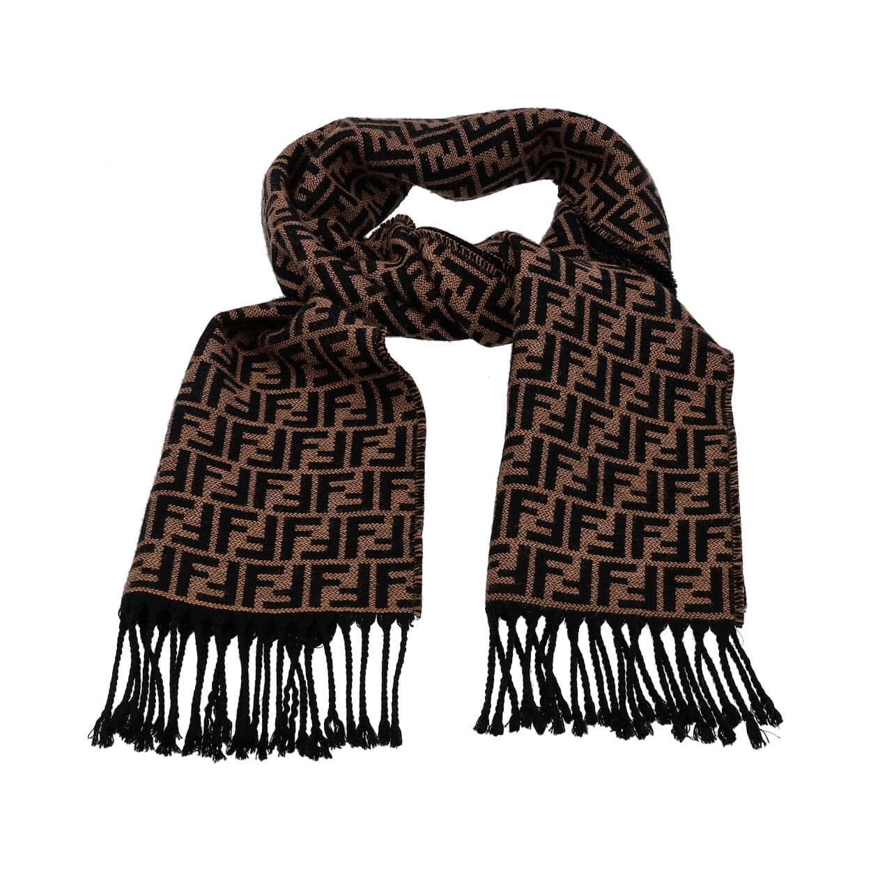 FENDI Wool Scarf Brown | Luxity