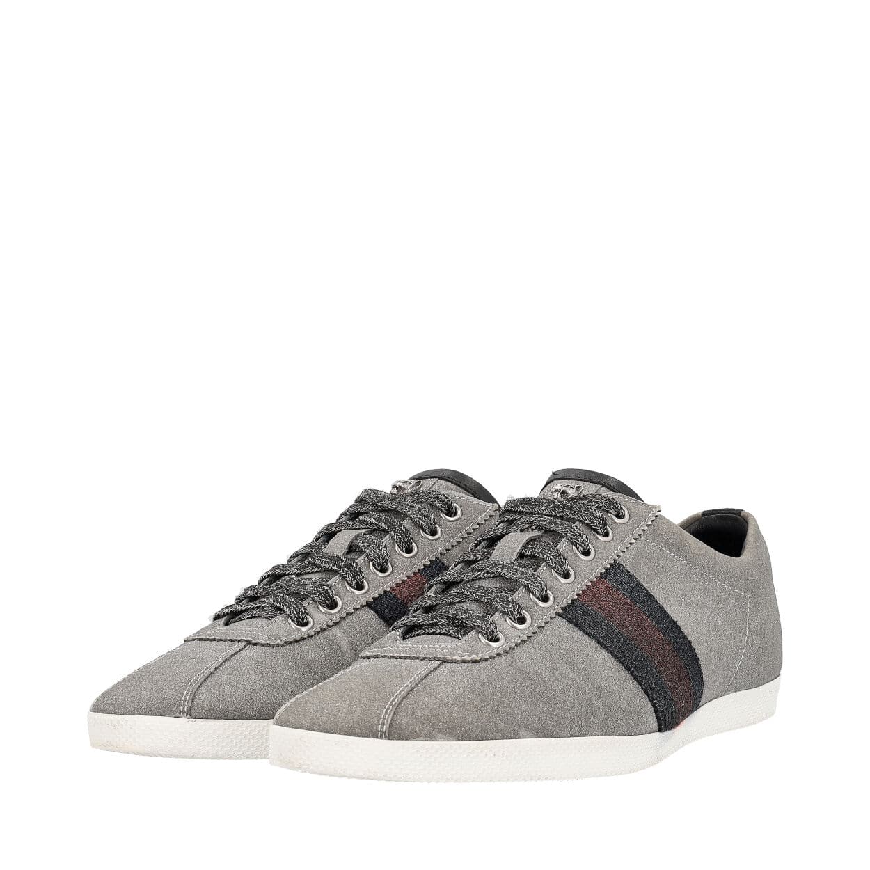 GUCCI Glitter Web Bambi Sneakers Silver | Luxity