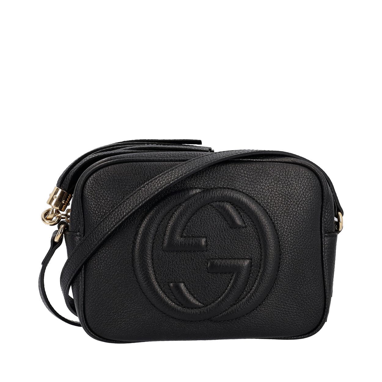 GUCCI Leather Soho Disco Crossbody Bag Black | Luxity