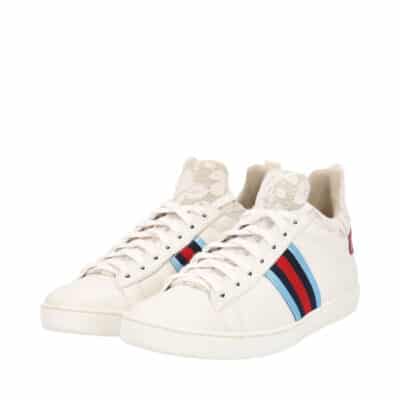 Product GUCCI Leather/Lace Ace High Top Sneakers White