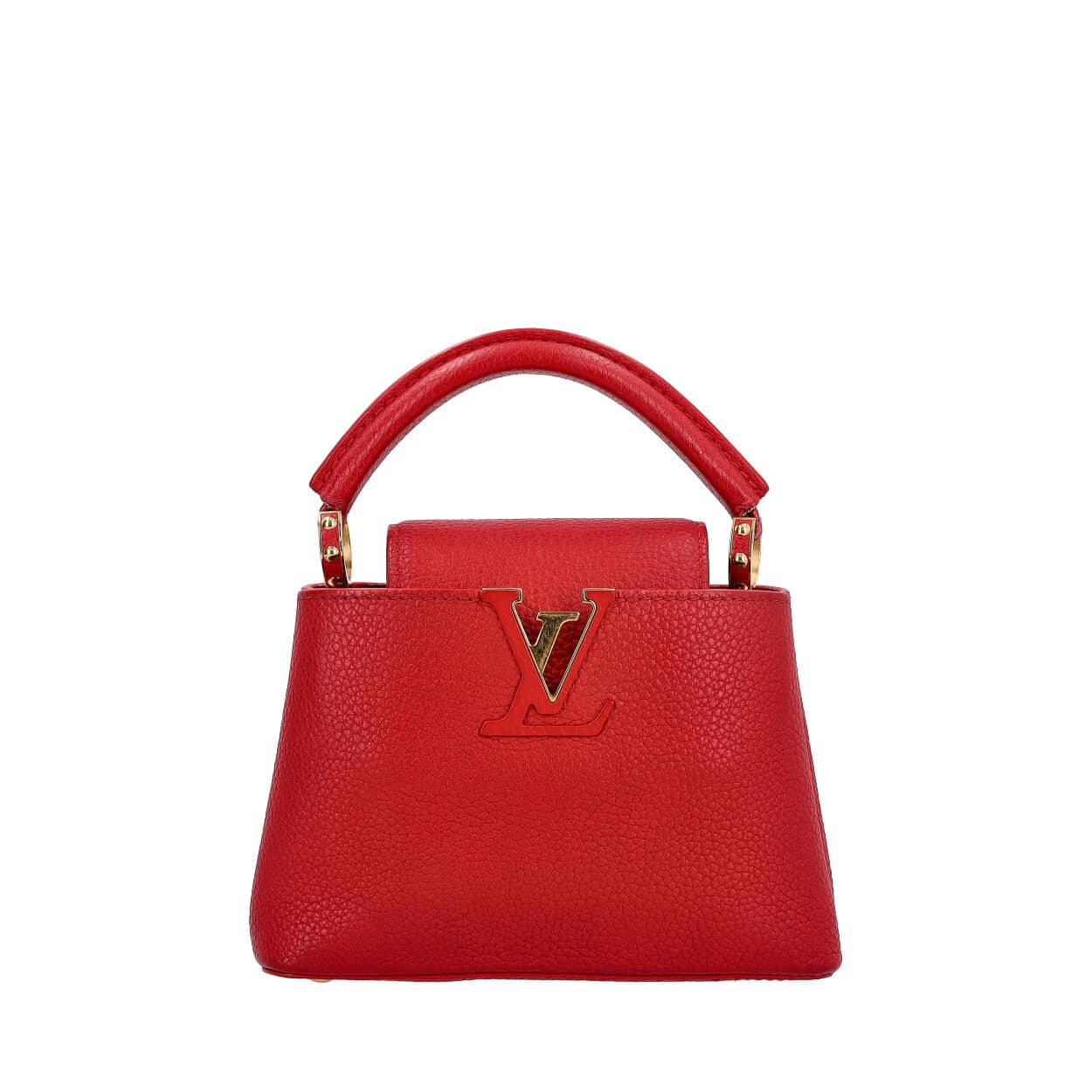 LOUIS VUITTON Leather Capucines Mini Scarlet | Luxity