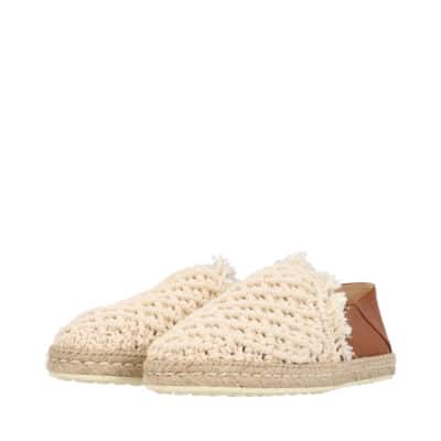 Product TOD'S Leather Macrame Espadrilles Brown/Ivory