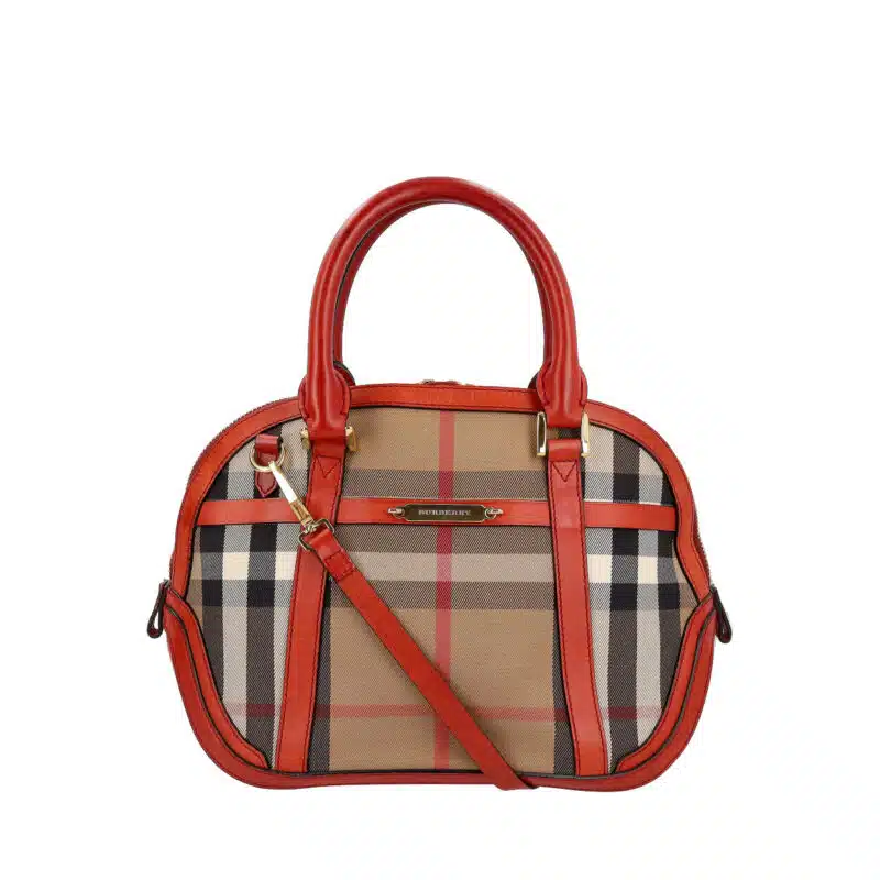 Burberry Peyton House Check Derby Cinnamon Red Grain Leather Pouch  Crossbody Bag | eBay