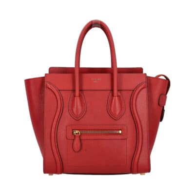 Product CELINE Leather Micro Luggage Tote Red