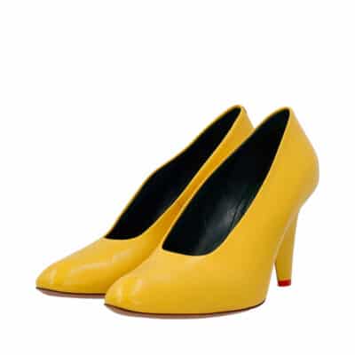 Product CELINE Leather Pointed Pumps Yellow