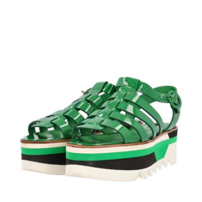 Product DOLCE & GABBANA Patent Caged/Strappy Platform Sandals Green