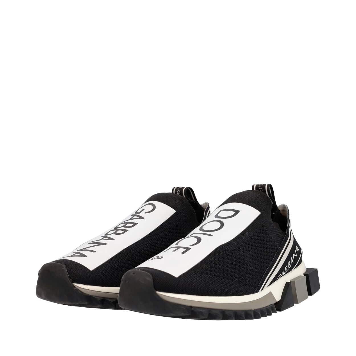 DOLCE & GABBANA Sorrento Logo Slip-On Sneakers Black/White | Luxity