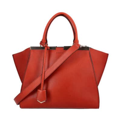 Product FENDI Leather 3 Jours Tote Red