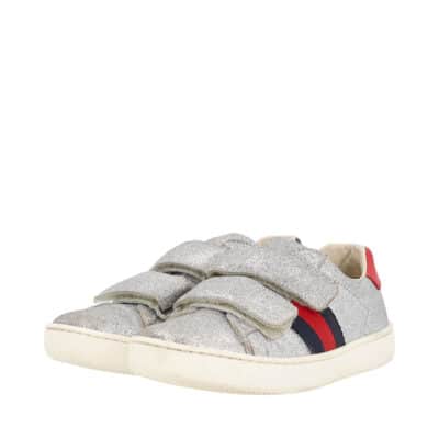 Product GUCCI Kids Glitter Velcro Ace Sneakers Silver