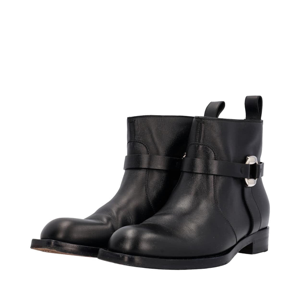 GUCCI Leather Horsebit Ankle Boots Black | Luxity