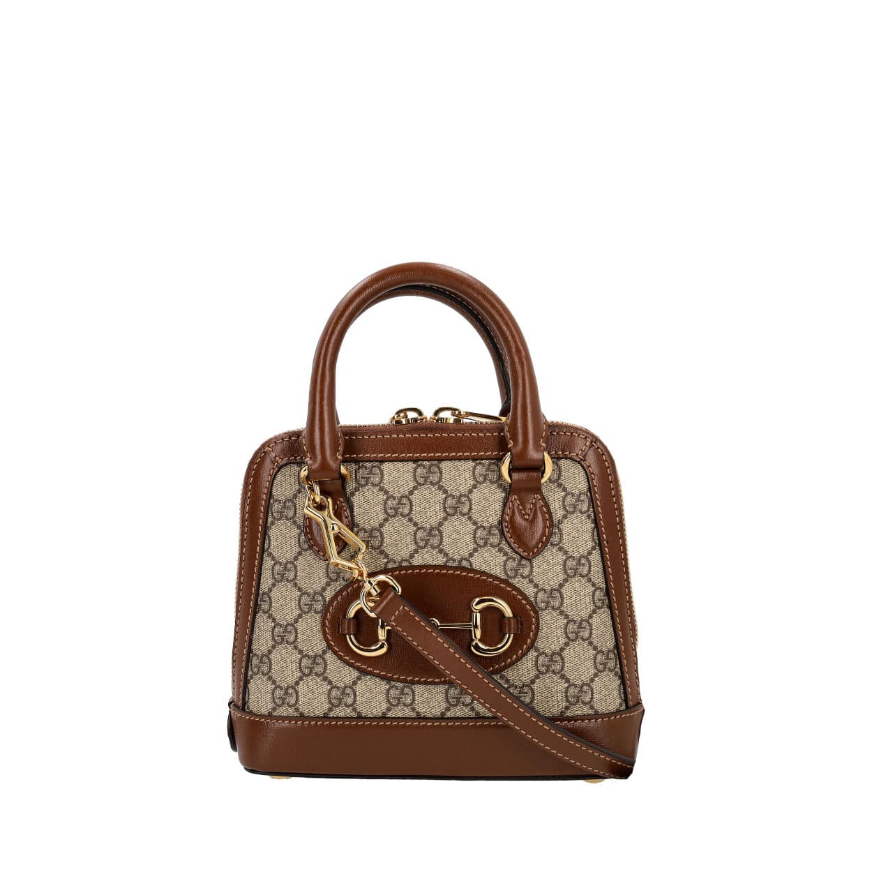 GUCCI Supreme GG Horsebit 1955 Mini Top Handle Bag Brown | Luxity