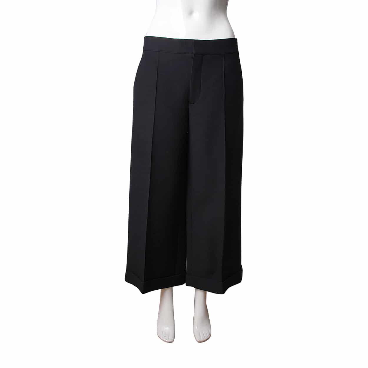 CHRISTIAN DIOR Wool/Silk Cropped Pants Black | Luxity