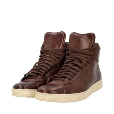 Product TOM FORD Leather High Top Sneakers Brown