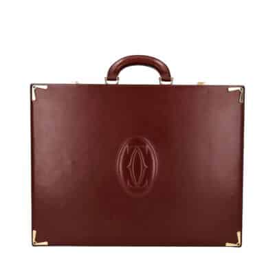 Product CARTIER Vintage Leather Must De Cartier Briefcase Burgundy