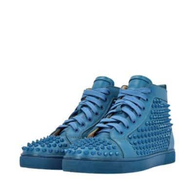 Product CHRISTIAN LOUBOUTIN Leather Louis Spike High Top Sneakers Blue