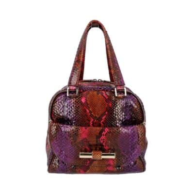Product JIMMY CHOO Python Justine Top Handle Bag Purple