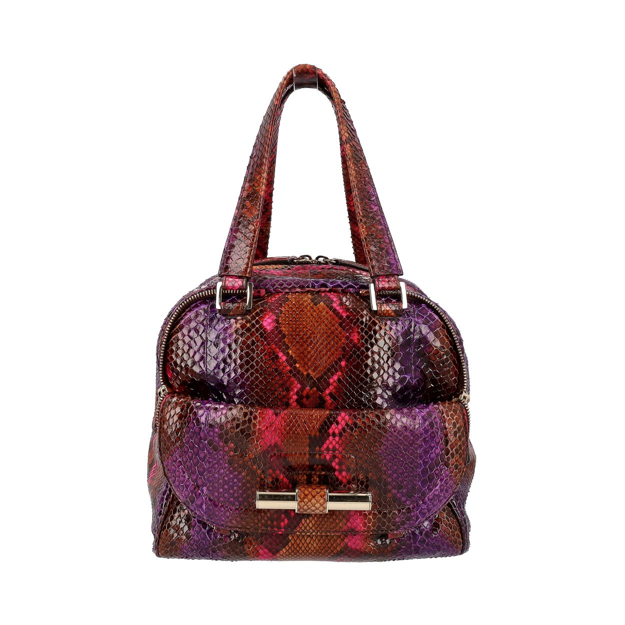 JIMMY CHOO Python Justine Top Handle Bag Purple | Luxity