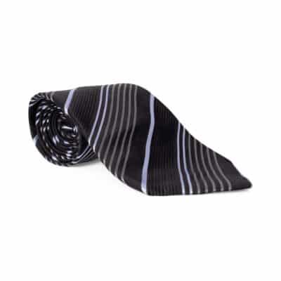 Product GIORGIO ARMANI Silk Striped Tie Black/Turquoise