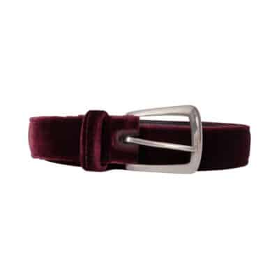 Product SAINT LAURENT Velvet Belt Red - S: 100 (40)