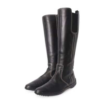 Product TOD'S Leather Knee High Boots Black