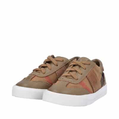 Product BURBERRY Leather Check Kids Sneakers Beige