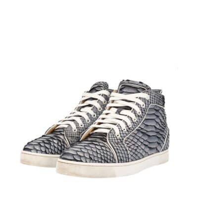 Product CHRISTIAN LOUBOUTIN Croc Embossed High Top Sneakers Grey