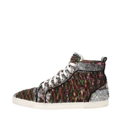Product CHRISTIAN LOUBOUTIN Sequin High Top Sneakers Silver