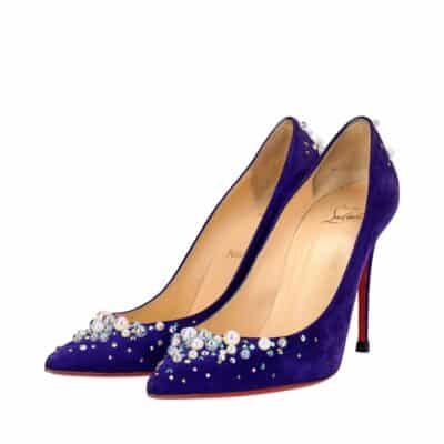 Product CHRISTIAN LOUBOUTIN Suede Embellished Candidate Pumps Blue
