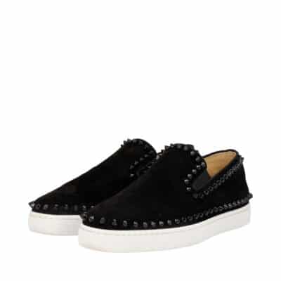 Product CHRISTIAN LOUBOUTIN Suede Pik Boat Slip-On Sneakers Black