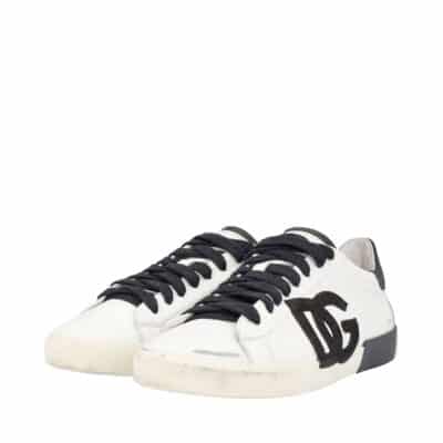 Product DOLCE & GABBANA Distressed Leather DG Portofino Sneakers White