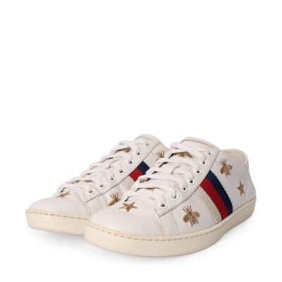 Product GUCCI Leather Embroidered Ace Sneakers White