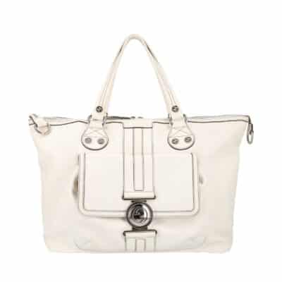 Product GUCCI Vintage Leather G Coin Large Boston Shoulder Bag White