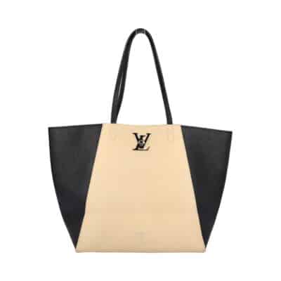 Product LOUIS VUITTON Leather Lockme Cabas Vanille/Noir