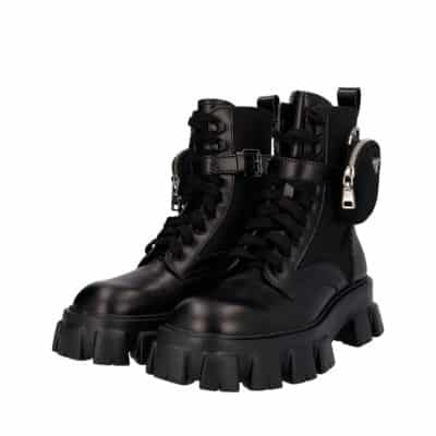 Product PRADA Leather/Re-Nylon Monolith Boots Black