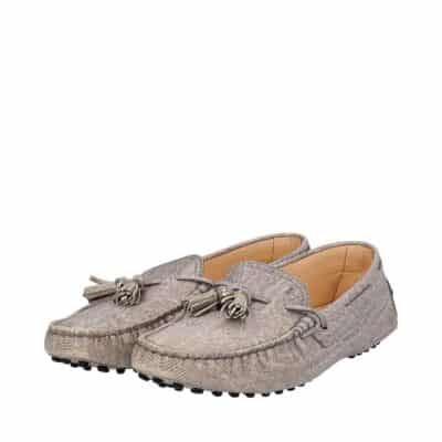 Product TOD'S Embossed Leather Tassel Loafers Grey