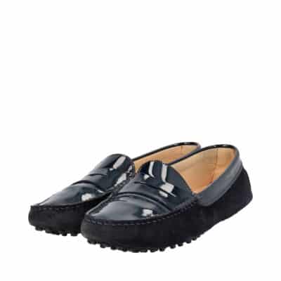 Product TOD'S Suede/Patent Gommino Driving Loafers Navy